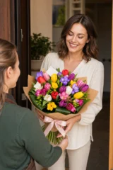 Buchet lalele si frezii – imaginea 2