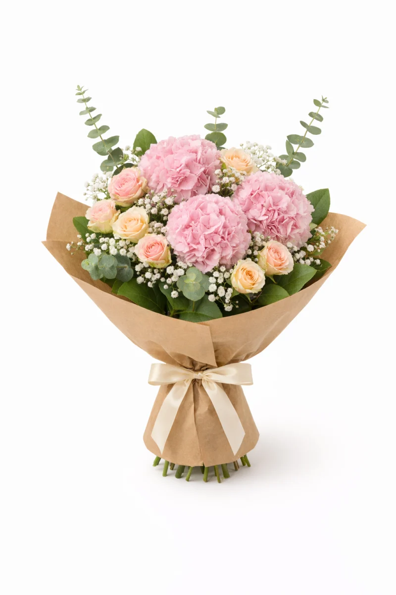 Buchet frezii si lalele albe