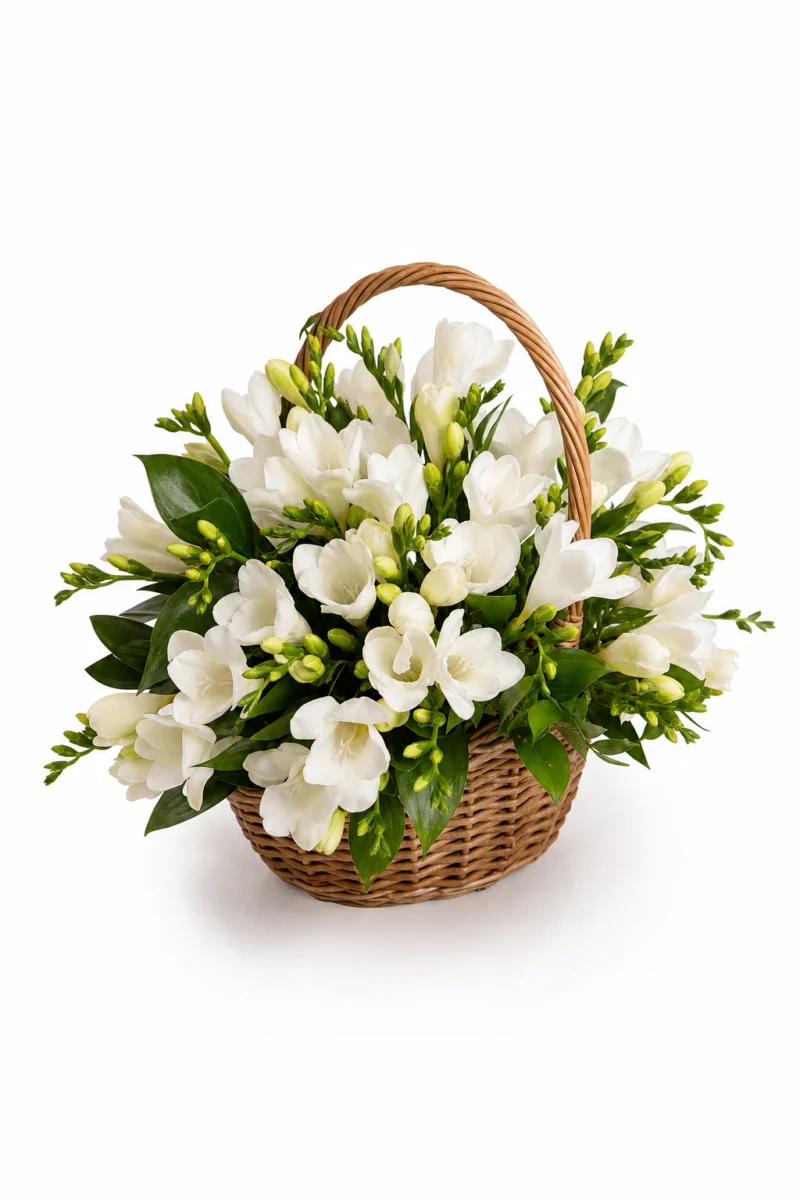 Aranjament Floral Premium cu Frezii Albe