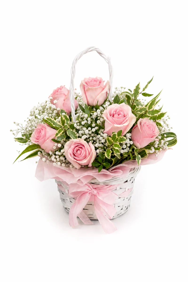 Aranjament Floral Premium cu Gypsophila și Trandafiri Roz