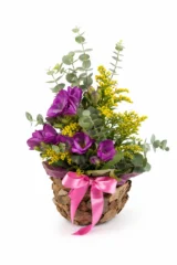 Buchet Premium cu Frezii și Solidago Mov – imaginea 1