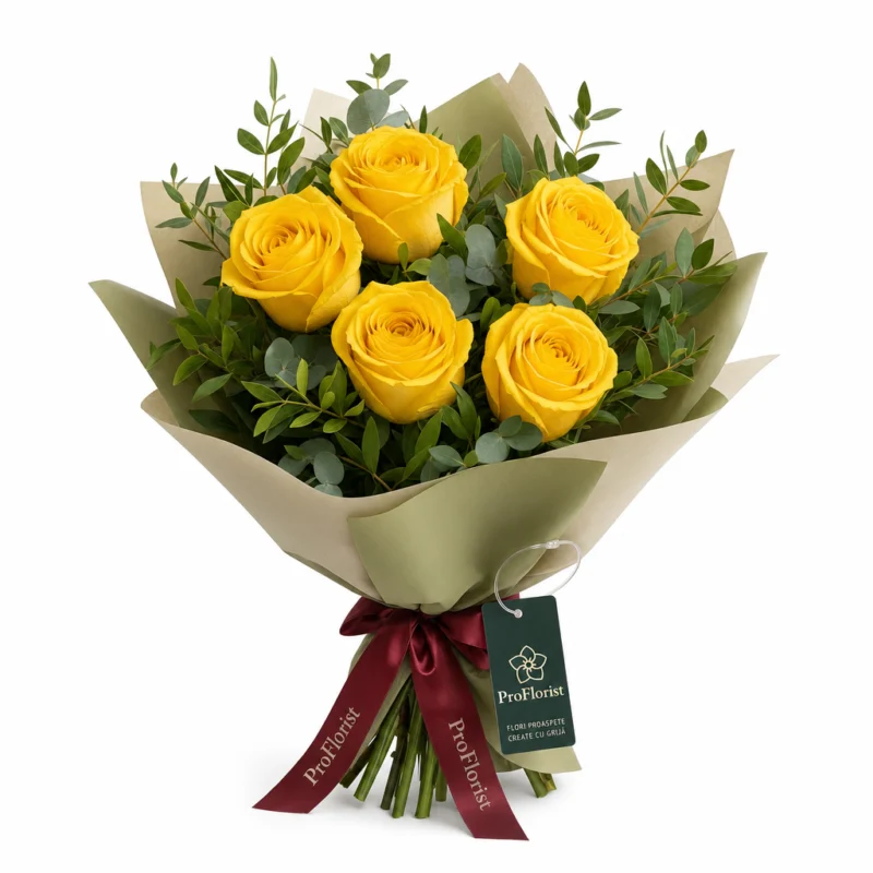 Buchet cu Trandafiri Galbeni