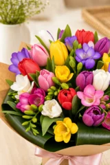Buchet lalele si frezii – imaginea 3