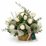 Aranjament Floral Premium cu Trandafiri Albi – imaginea 1