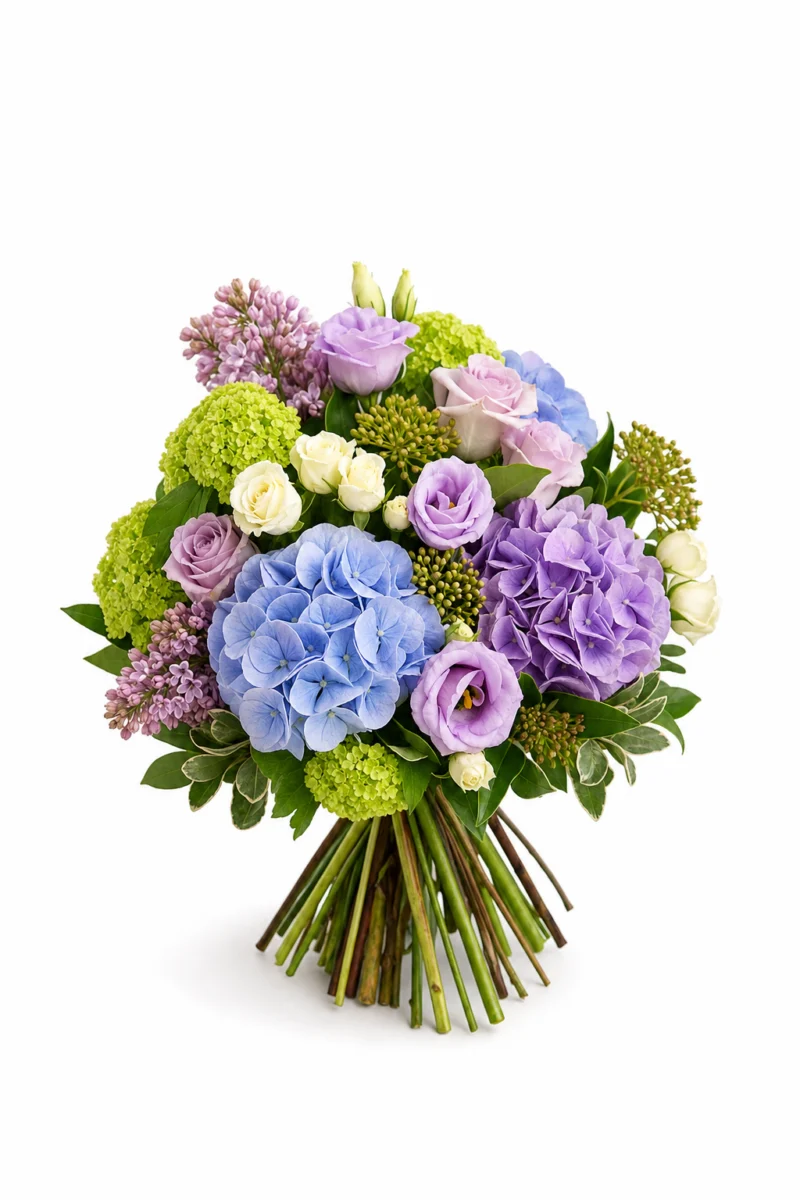 Buchet pastelat cu hortensii