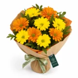 Buchet Premium cu Chrysanthemum Galbene și Portocalii – imaginea 1
